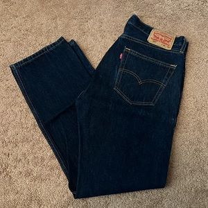Vintage - Levi's Denim Jeans - 505 Straight Leg - Navy Blue